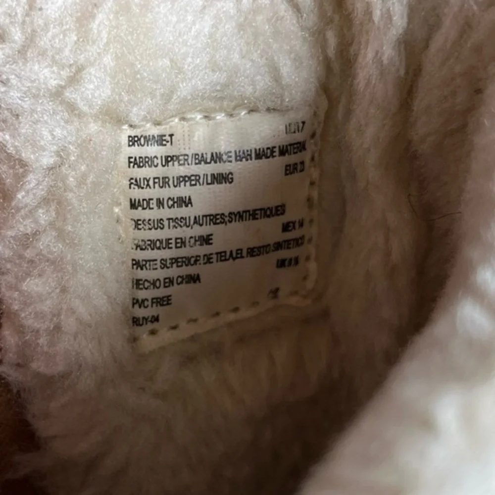 Michael Kors Brownie T Tan Side‎ Zip Boots Girls Size 7 Faux Fur Winter Preppy